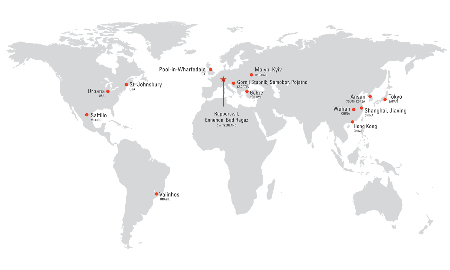 Weidmann Group Locations Map